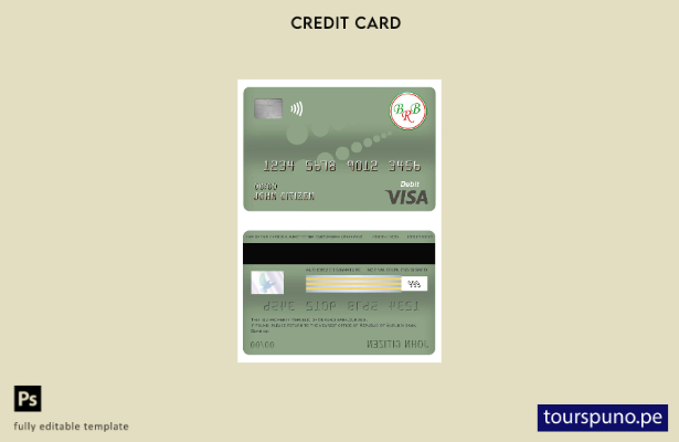 listo para imprimir plantilla de tarjeta de débito visa del banco de la repúblic
